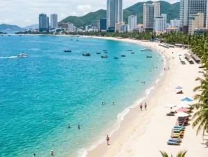 Bãi biển Nha Trang nước trong xanh - Thành phố biển Khánh Hòa