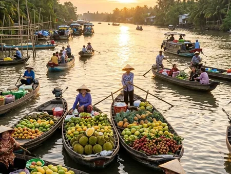 Chợ nổi Cần Thơ buổi sáng sớm