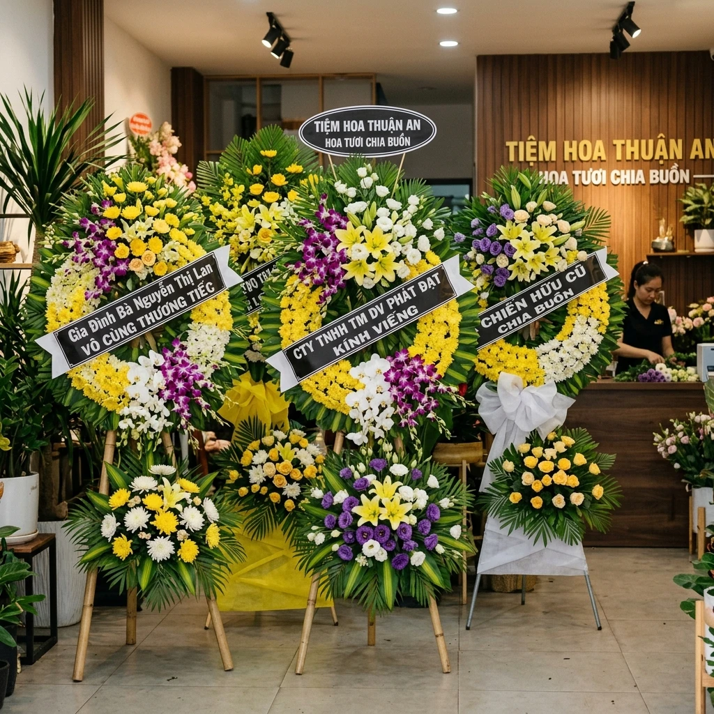 Top 5 Cửa Hàng Đặt Hoa Chia Buồn Tại TP Thuận An Uy Tín Nhất 2026